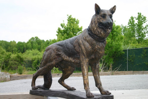 German Shepherd Bronze Dog Standing Life Size Statue Memorial